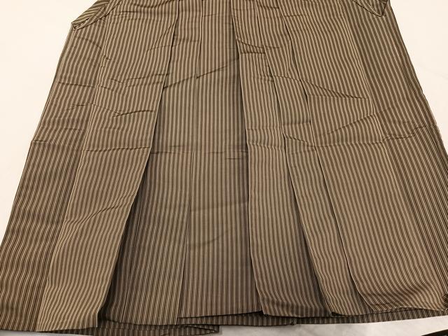 平和屋着物●男性 馬乗り袴 縞 正絹 逸品 AABL7366ph