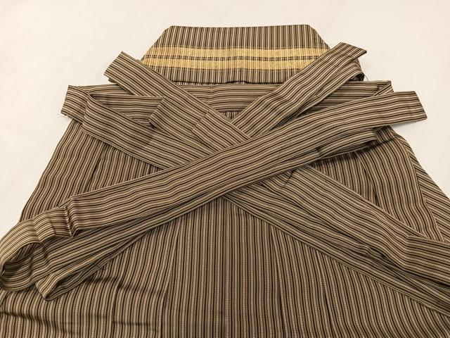 平和屋着物●男性 馬乗り袴 縞 正絹 逸品 AABL7366ph
