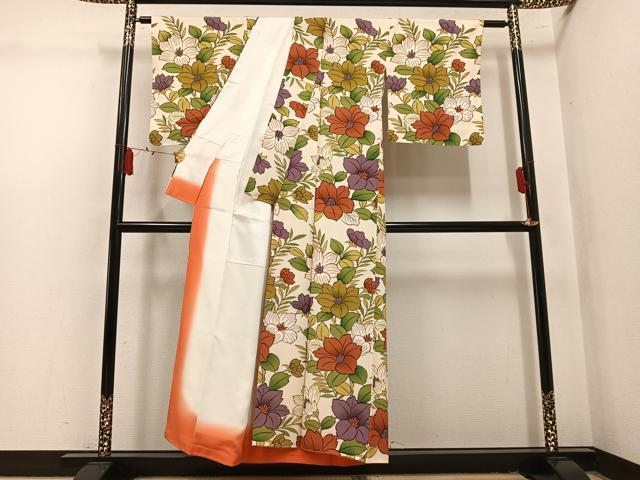 平和屋着物●訪問着 草花文 正絹 逸品 AABL7376ph