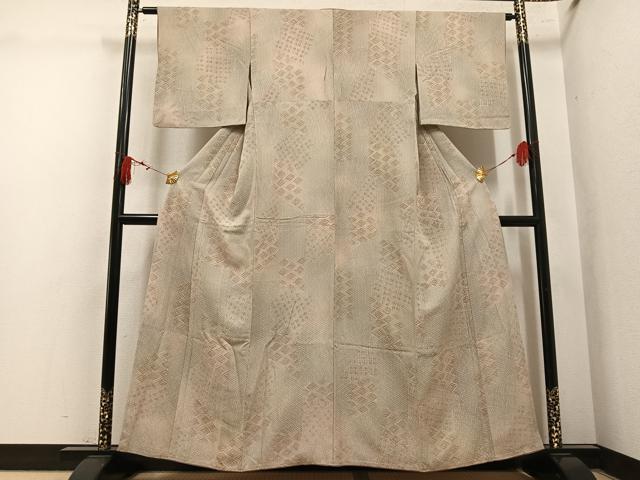 平和屋着物●上質な小紋 菱文 正絹 逸品 AABL7393ph