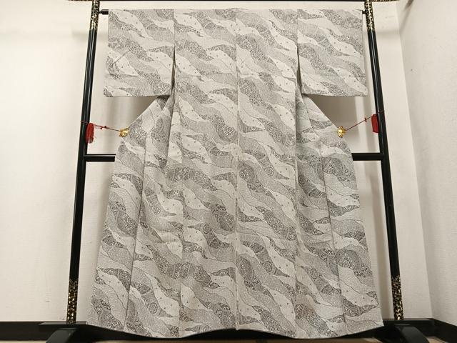 平和屋着物●天目織 お召 道長花文 正絹 逸品 AABL7429ph