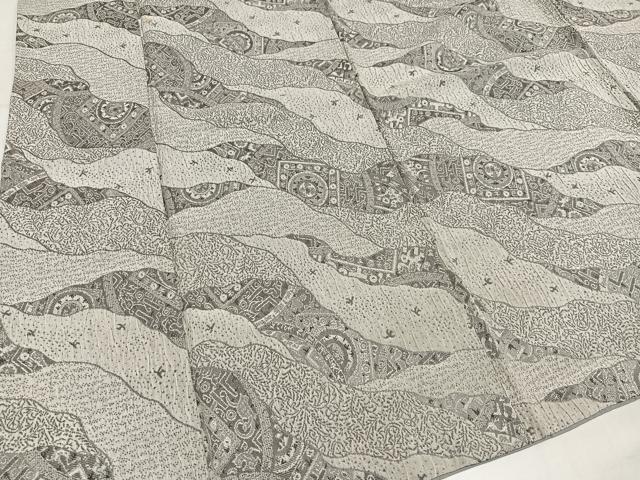 平和屋着物●天目織 お召 道長花文 正絹 逸品 AABL7429ph