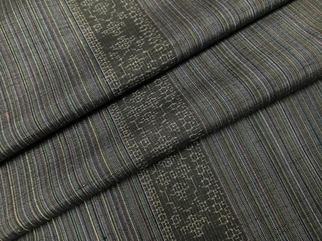 平和屋着物●結城紬 100亀甲 間道 正絹 逸品 AABL7465ph