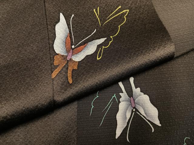 平和屋着物●上質な小紋 舞蝶文 正絹 逸品 AABL7466ph