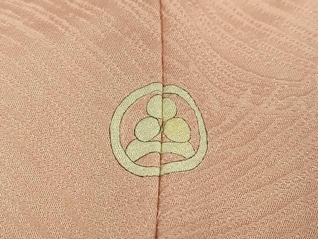 平和屋着物●上質な色無地 立波地紋 赤香色 正絹 逸品 AABL7472ph
