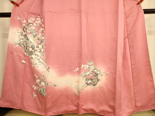 平和屋着物■訪問着 花車文 暈し染め 金銀彩 正絹 逸品 AABL7483br