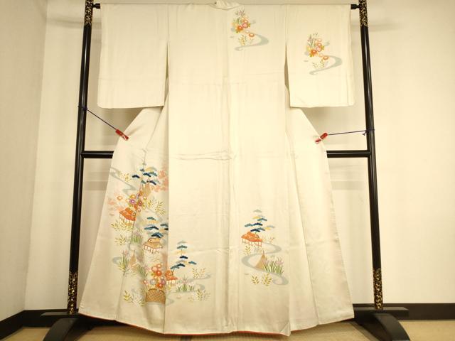 平和屋着物■訪問着 松竹梅流水風景花文 正絹 逸品 AABL7484br