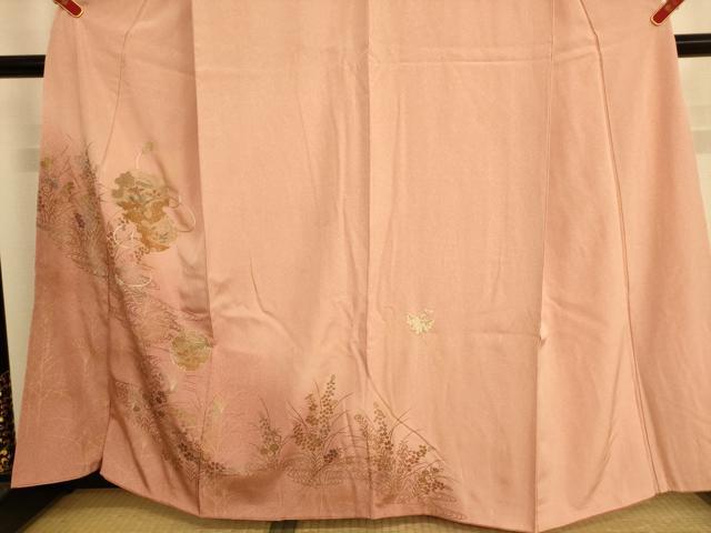 平和屋着物■中国三大刺繍 汕頭刺繍 スワトウ刺繍 訪問着 雪輪吉祥花文 暈し染め 金彩 正絹 逸品 AABL7485br
