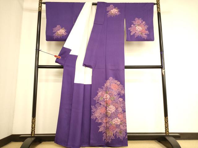 平和屋着物■訪問着 手描き 草花文 正絹 逸品 AABL7486br
