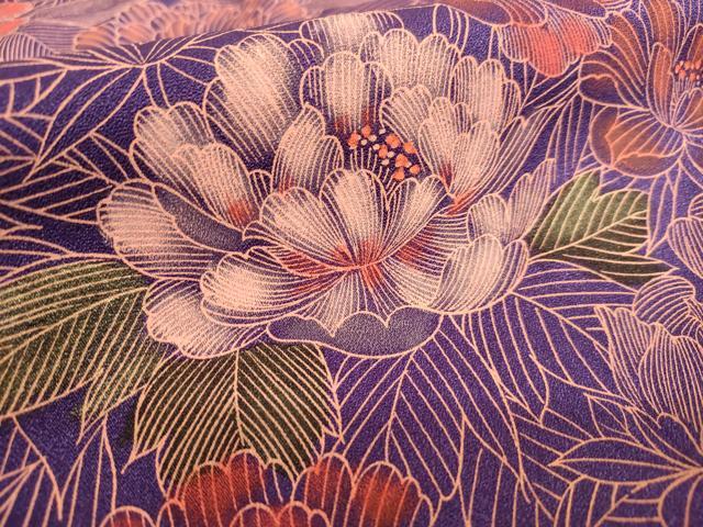 平和屋着物■訪問着 手描き 草花文 正絹 逸品 AABL7486br