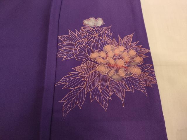 平和屋着物■訪問着 手描き 草花文 正絹 逸品 AABL7486br