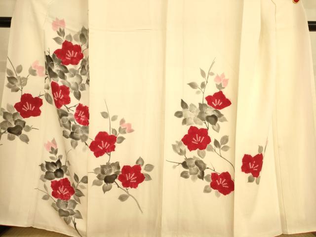 平和屋着物■訪問着 手描き 絞り 枝花文 正絹 逸品 AABL7488br