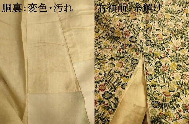 平和屋着物■上質な小紋 草花尽くし 金彩 正絹 逸品 AABL7489br