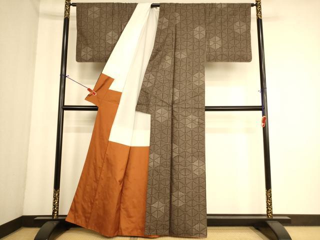 平和屋着物■本場大島紬 7マルキ 亀甲文 正絹 逸品 AABL7491br