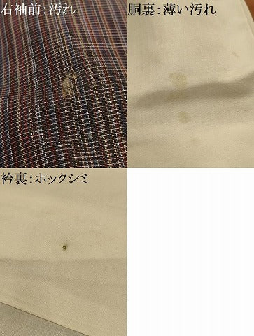平和屋着物■本場縞大島紬 格子 正絹 逸品 AABL7497sx