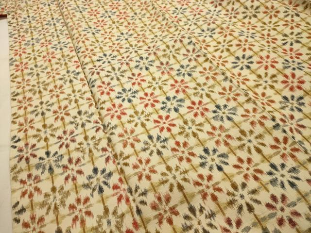 平和屋着物■上質な紬 花格子 正絹 逸品 AABL7508sx