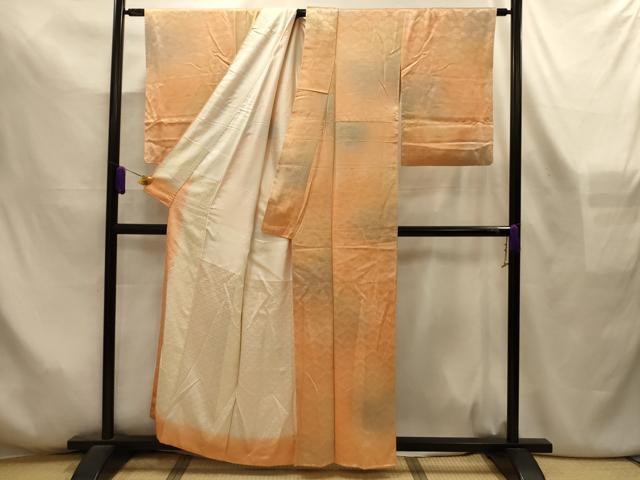 平和屋着物■上質な小紋 梅青海波 暈し染め 正絹 逸品 AABL7516sx