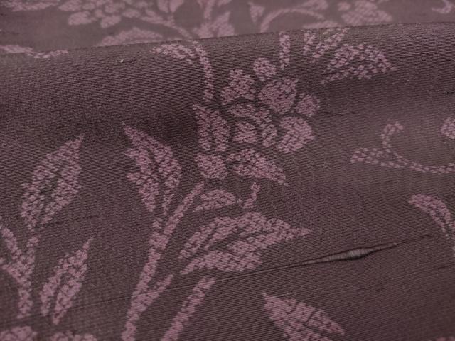 平和屋着物●訪問着 お召ちりめん 花唐草文 正絹 逸品 AABL7522ck