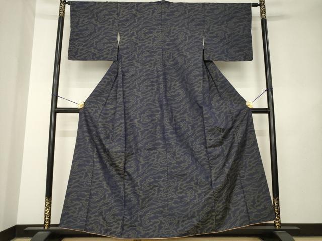 平和屋着物●本場大島紬 流水文 正絹 逸品 AABL7530ck