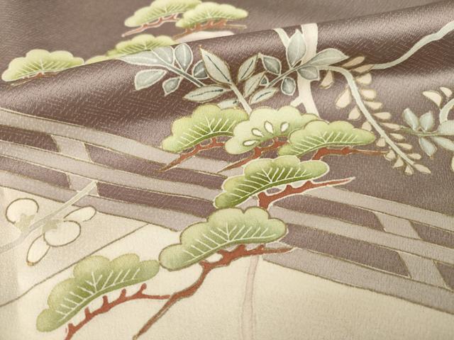 平和屋着物●豪華色留袖 作家物 渡り橋花文 金彩 正絹 逸品 AABL7556ck