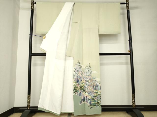 平和屋着物●本加賀友禅作家 染元千紅代表 寺西一紘 色留袖 風景文 正絹 逸品 AABL7565ck