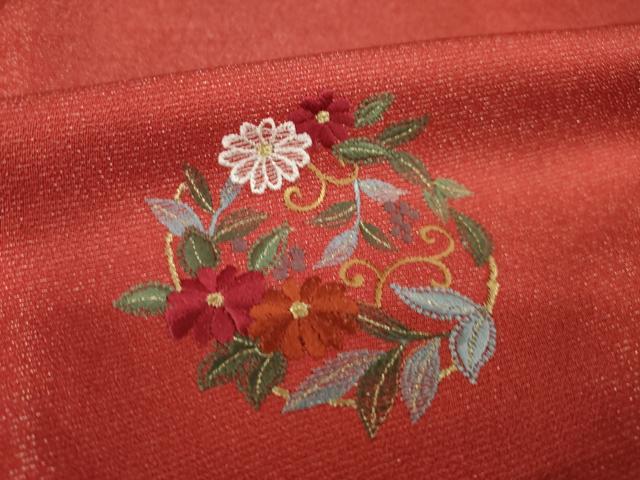 平和屋着物●中国三大刺繍 汕頭刺繍 スワトウ刺繍 総刺繍 振袖 花蝶丸文 暈し染め 銀通し地 正絹 逸品 AABL7570ck
