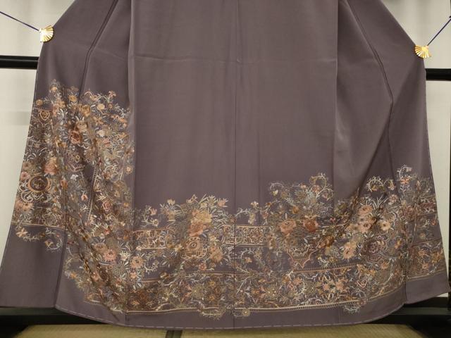 平和屋着物●訪問着 総刺繍 更紗飾花文 正絹 逸品 未使用 AABL7571ck