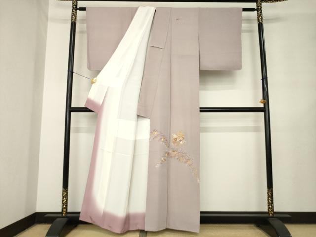 平和屋着物●訪問着 総刺繍 駒刺繍 雪輪花文 正絹 逸品 未使用 AABL7585ck