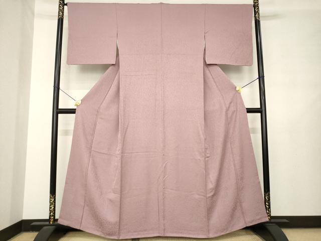 平和屋着物●上質な色無地 草花地紋 鴇浅葱色 正絹 逸品 AABL7586ck
