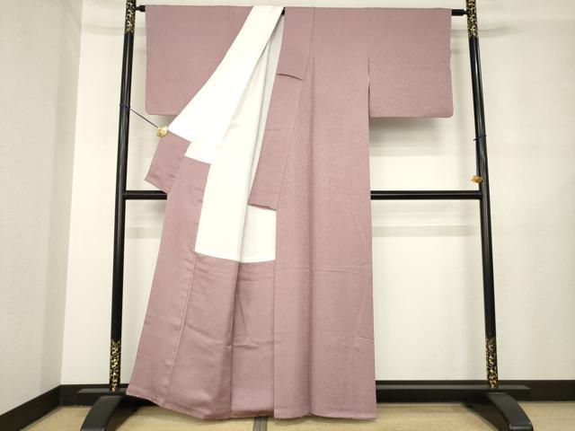 平和屋着物●上質な色無地 草花地紋 鴇浅葱色 正絹 逸品 AABL7586ck