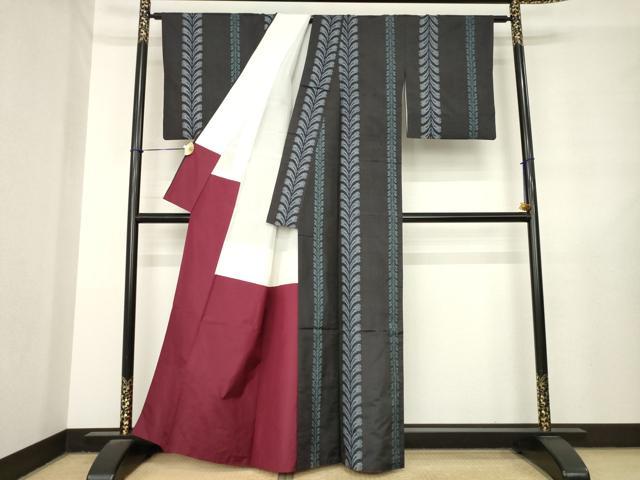 平和屋着物●本場大島紬 割込み絣 間道 正絹 逸品 AABL7591ck