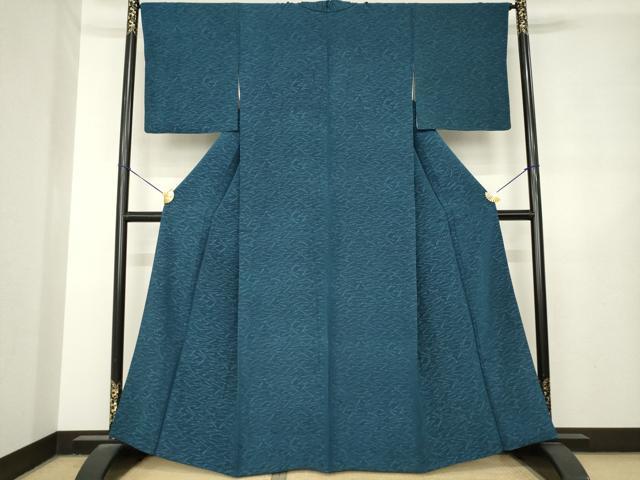 平和屋着物●お召 敷松葉 正絹 逸品 AABL7592ck