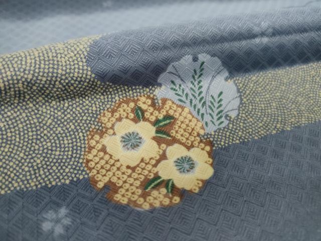 平和屋着物●小紋 エ霞花丸文 暈し染め 洗える着物 AABL7596ck