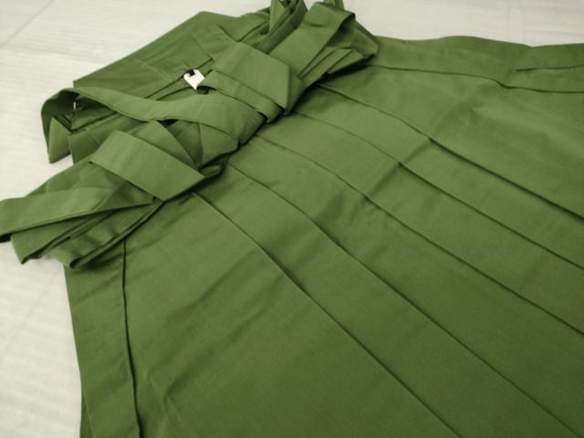 平和屋着物●男性 馬乗り袴 草色 正絹 逸品 AABL7605ck