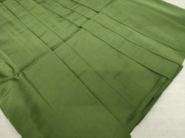 平和屋着物●男性 馬乗り袴 草色 正絹 逸品 AABL7605ck