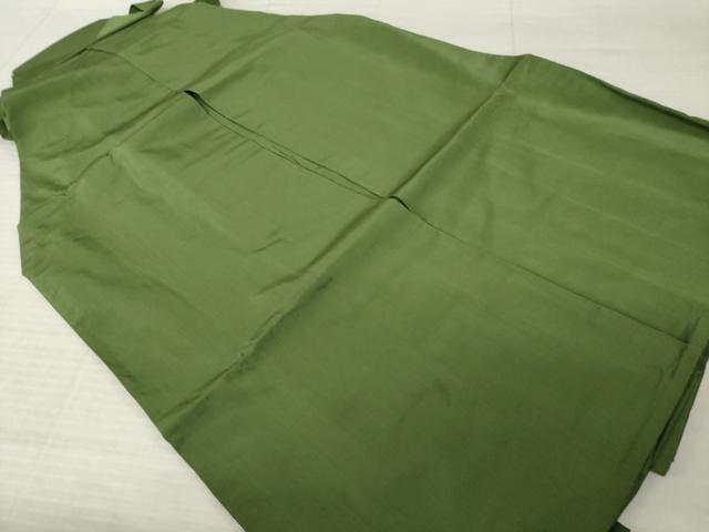 平和屋着物●男性 馬乗り袴 草色 正絹 逸品 AABL7605ck