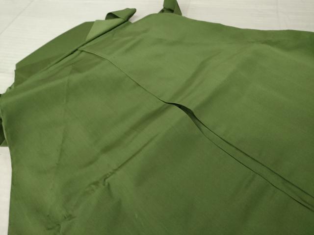 平和屋着物●男性 馬乗り袴 草色 正絹 逸品 AABL7605ck