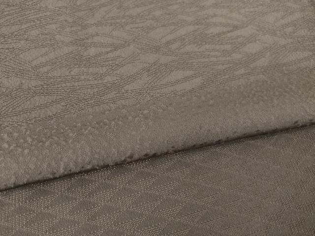 平和屋着物●上質な色無地 横段地紋 江戸鼠色 正絹 逸品 AABL7607ck