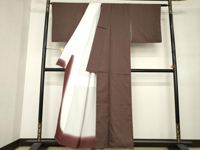 平和屋着物●お召 麻の葉文様 正絹 逸品 未使用 AABL7613ck