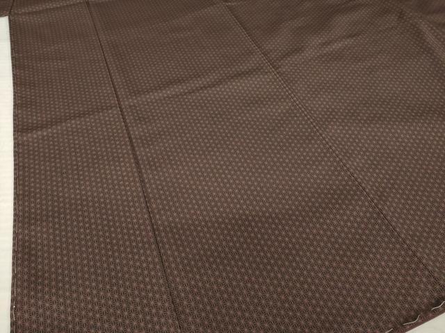 平和屋着物●お召 麻の葉文様 正絹 逸品 未使用 AABL7613ck