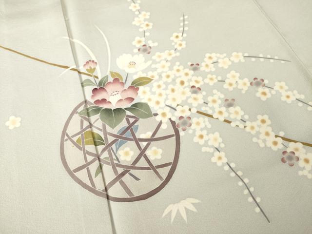 平和屋着物●訪問着 友禅 作家物 花丸文 正絹 逸品 AABL7620ck