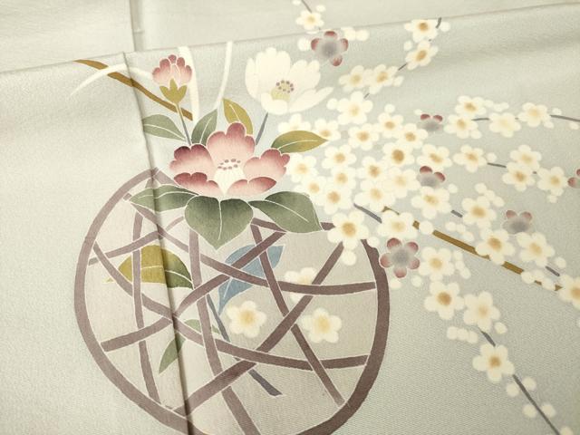 平和屋着物●訪問着 友禅 作家物 花丸文 正絹 逸品 AABL7620ck
