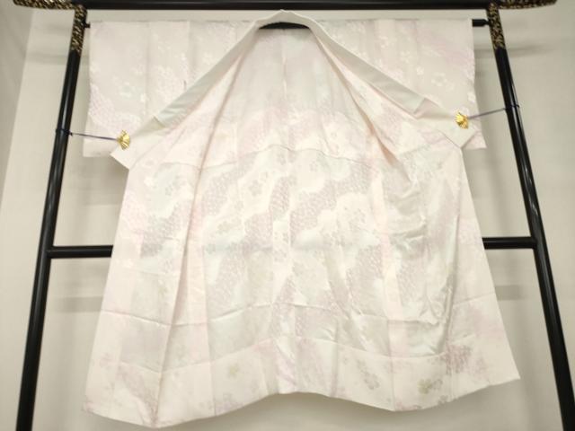 平和屋着物●長襦袢 無双仕立て 流水桜地紋 暈し染め 正絹 逸品 AABL7637ck