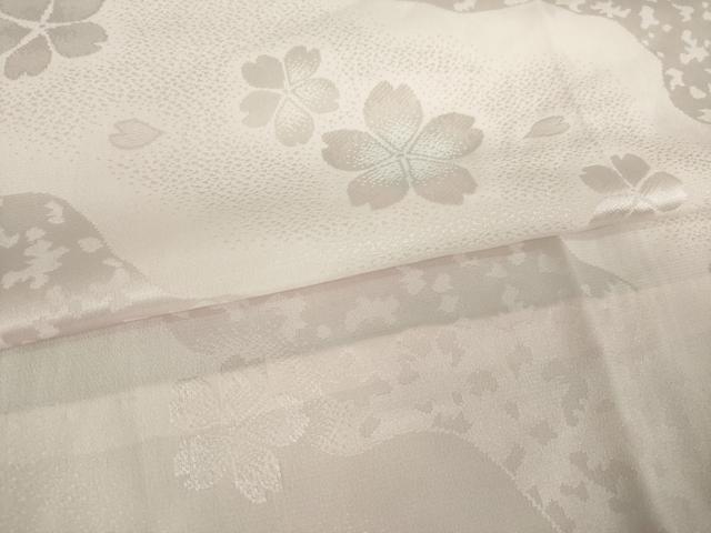 平和屋着物●長襦袢 無双仕立て 流水桜地紋 暈し染め 正絹 逸品 AABL7637ck