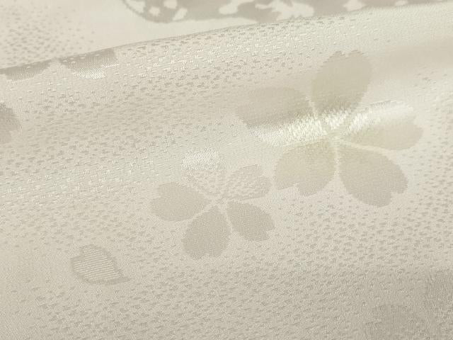 平和屋着物●長襦袢 無双仕立て 流水桜地紋 暈し染め 正絹 逸品 AABL7637ck