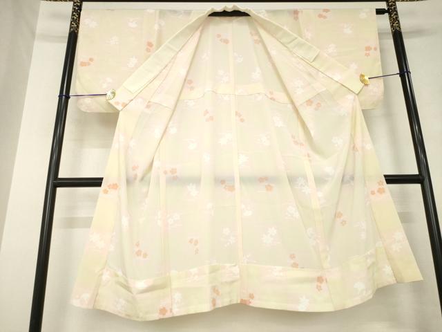 平和屋着物●長襦袢 無双仕立て 市松花文 正絹 逸品 AABL7639ck