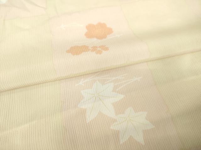 平和屋着物●長襦袢 無双仕立て 市松花文 正絹 逸品 AABL7639ck