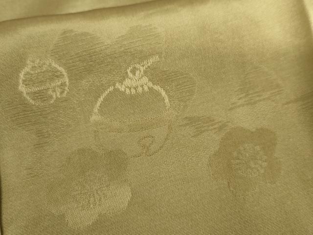 平和屋着物●長襦袢 無双仕立て 花鈴地紋 金糸 半衿刺繍 正絹 逸品 未使用 AABL7641cs