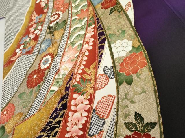 平和屋着物●豪華振袖 蔓帯鳳凰花文 暈し染め 金糸 ロング丈 正絹 逸品 AABL7658cs