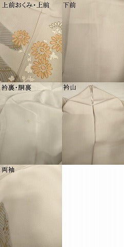平和屋着物●訪問着 駒刺繍 竜田川花文 金彩 正絹 逸品 AABL7677cs
